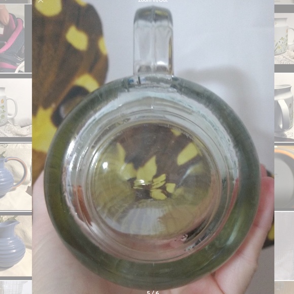 Clear Glass Basket Weave Design Water/Martini Pitcher 7.5” Tall - Picture 5 of 6